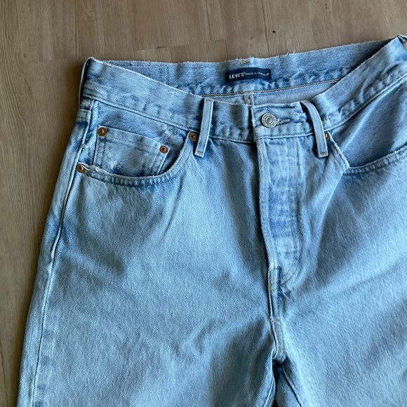 Leviβs Embroidered 501 Made & Crafted Straight denim jeans Boho free people 27 - Picture 14 of 15